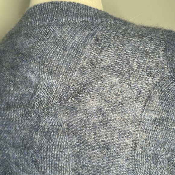 Vineyard Vines Blue Cable Knit Sweater XS Alpaca Merino Wool Blend Oversized Fit - Picture 8 of 11
